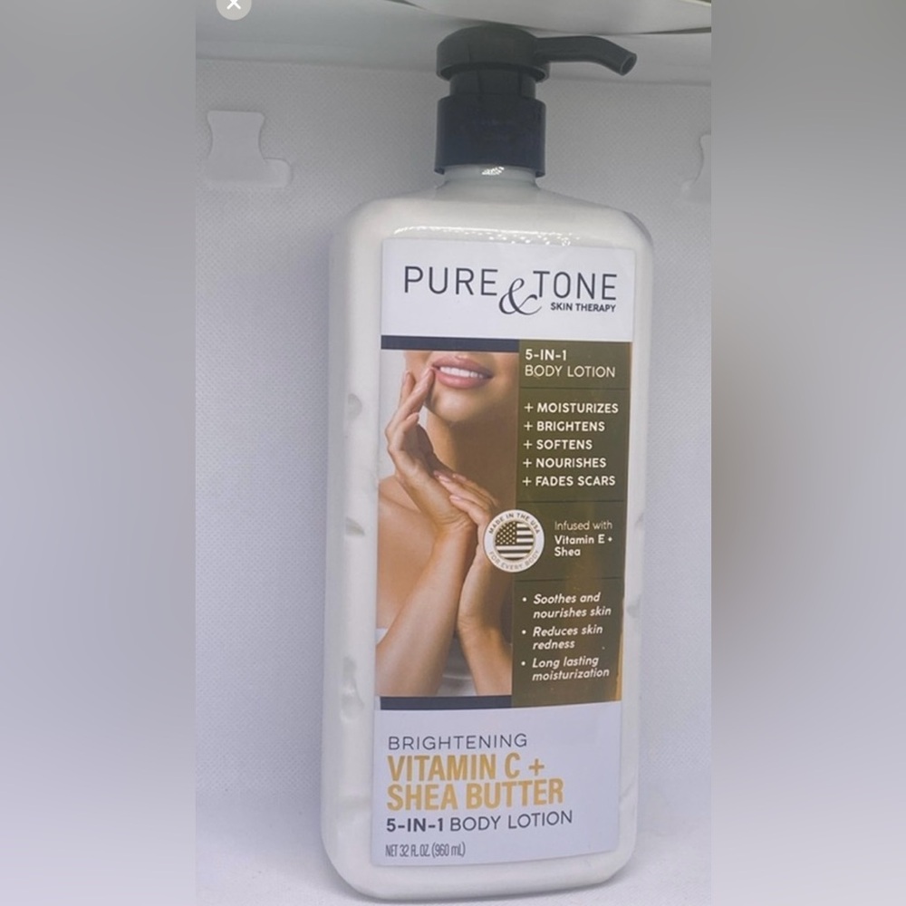 Pure & Tone 5-in-1 Body lotion Brightening Vitamin C+Shea Butter 32 Fl Oz